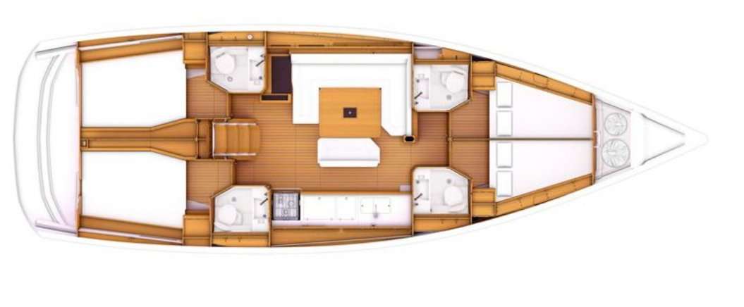Layout of the boat Sun Odyssey 479