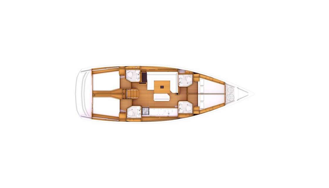 Layout of the boat Sun Odyssey 479