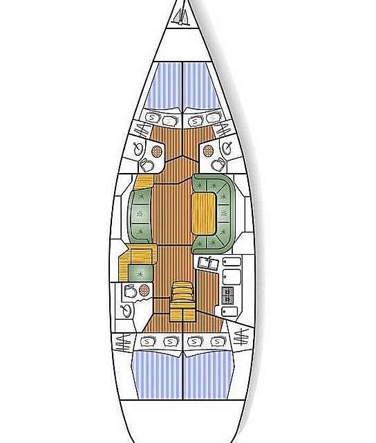 Distribución del barco Sun Odyssey 49 DS