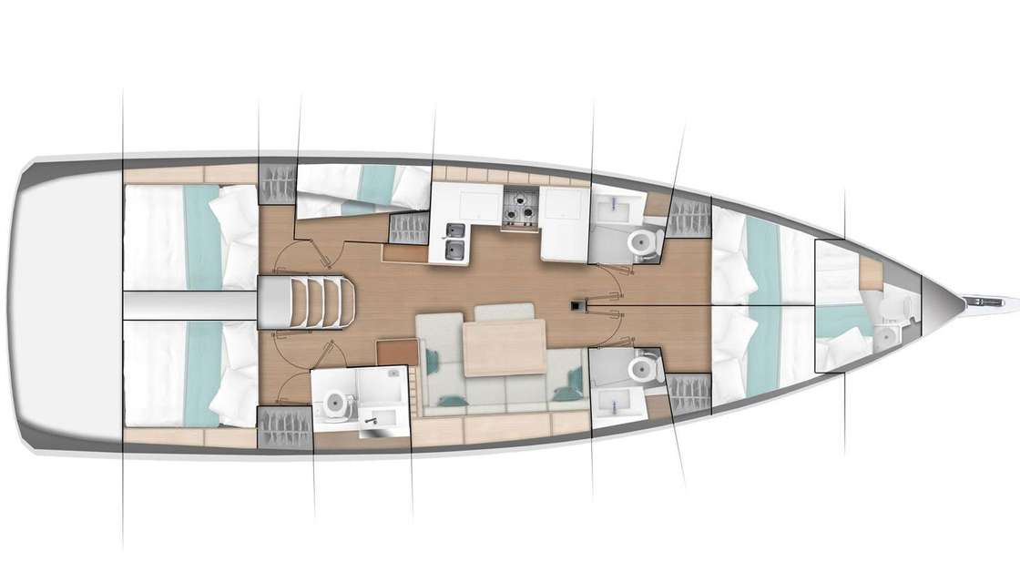 Plans du bateau Sun Odyssey 490