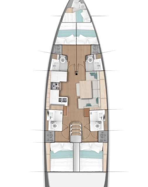 Plans du bateau Sun Odyssey 490