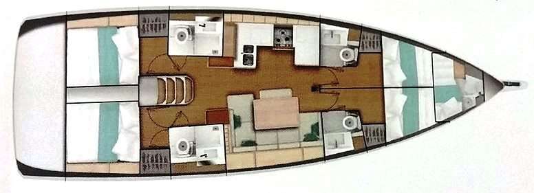 Plans du bateau Sun Odyssey 490