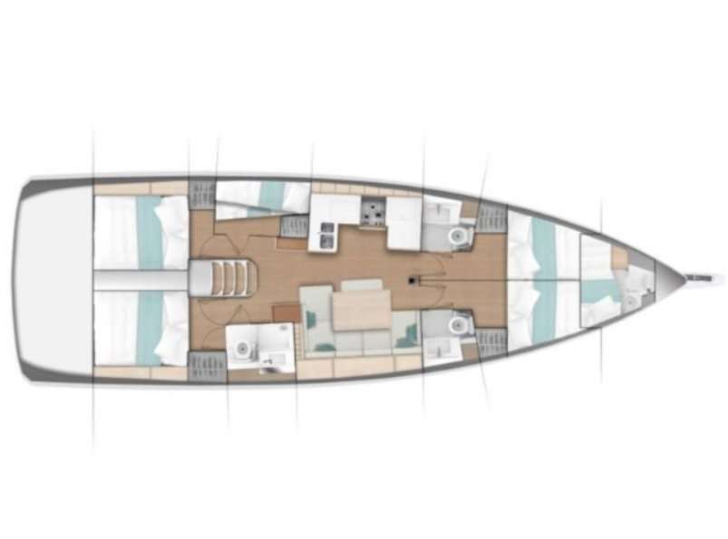 Piano della barca Sun Odyssey 490