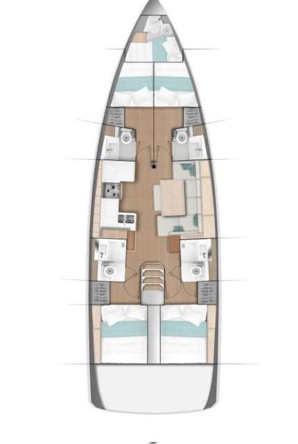 План яхты Sun Odyssey 490