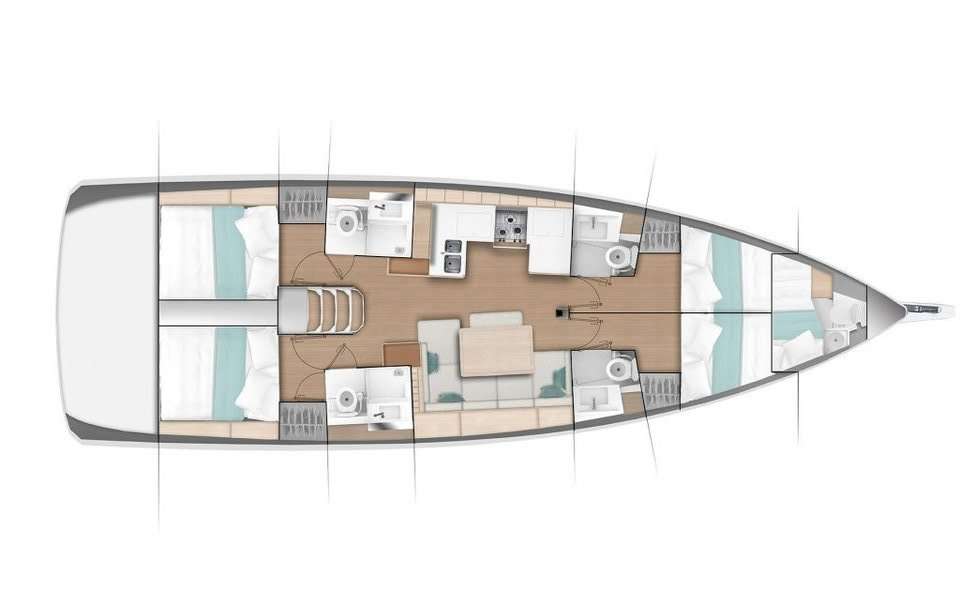 Plans du bateau Sun Odyssey 490