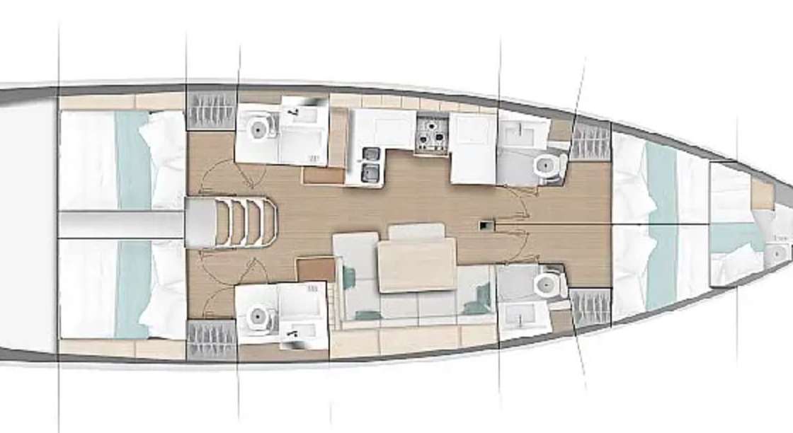 Plans du bateau Sun Odyssey 490
