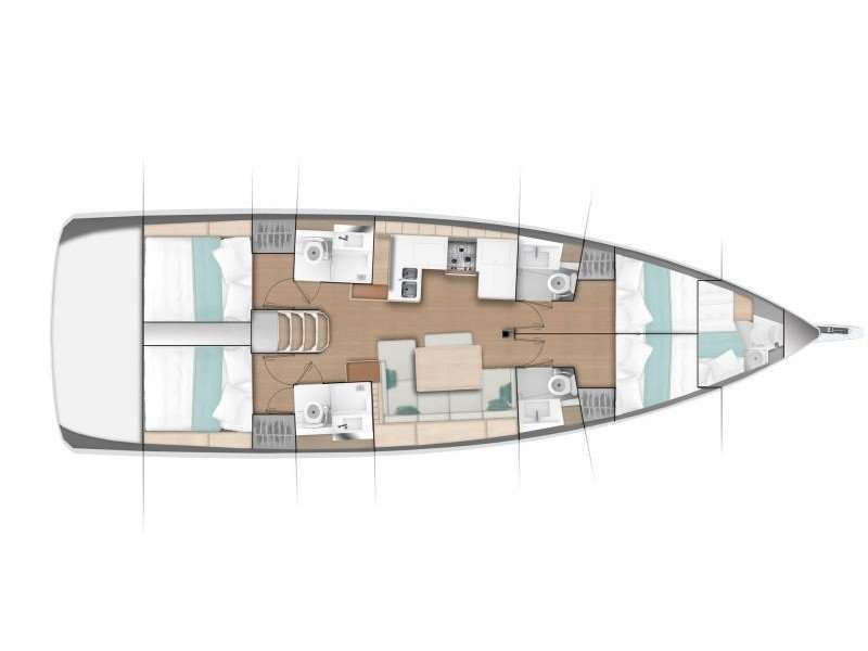 План яхты Sun Odyssey 490