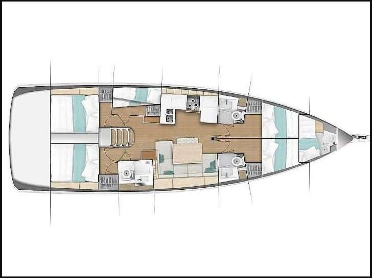 Plans du bateau Sun Odyssey 490