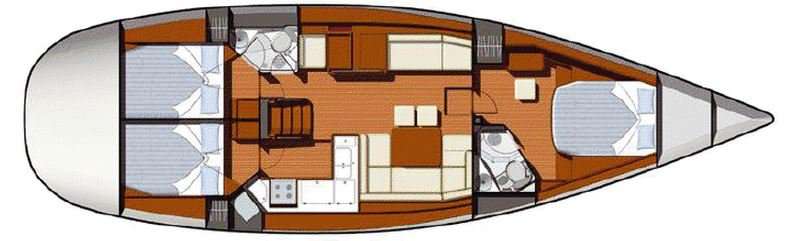 Layout of the boat Sun Odyssey 50 DS