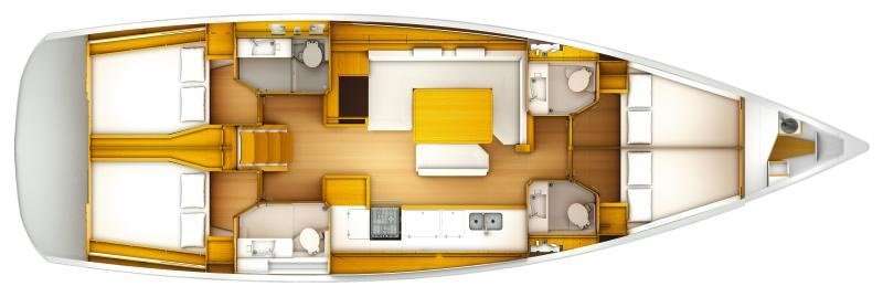 План яхты Sun Odyssey 519