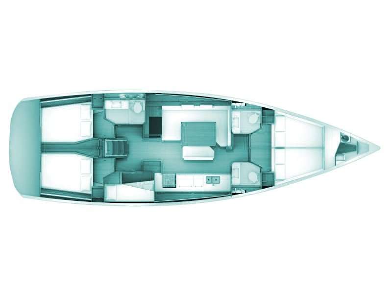 Layout of the boat Sun Odyssey 519