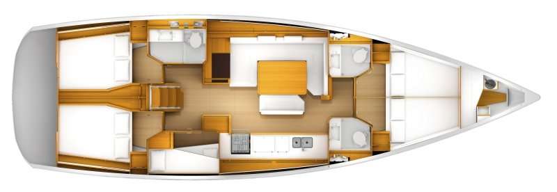 Layout of the boat Sun Odyssey 519