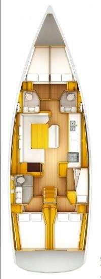 Distribución del barco Sun Odyssey 519