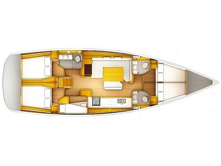 Layout of the boat Sun Odyssey 519