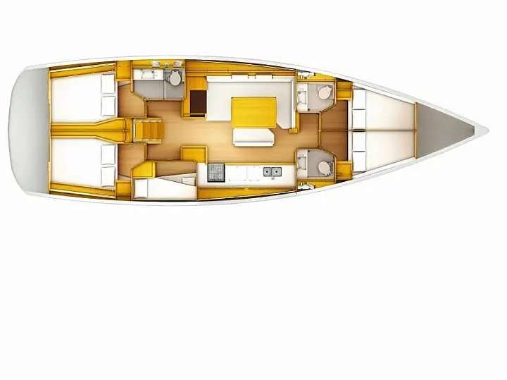 Layout of the boat Sun Odyssey 519