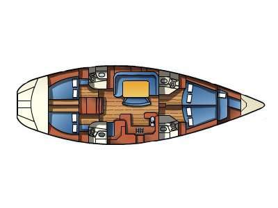 Distribución del barco Sun Odyssey 52.2