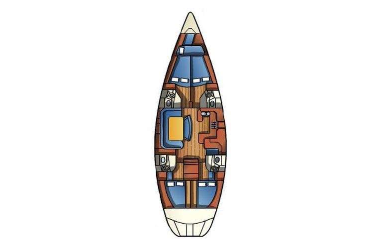 Distribución del barco Sun Odyssey 52.2