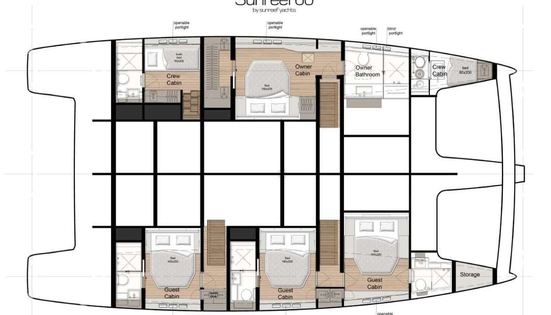 Plans du bateau Sunreef 60