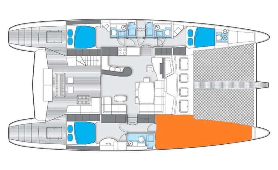 Layout of the boat Sunreef 62