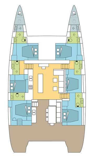 Distribución del barco Lagoon 620