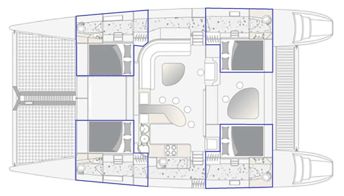 Layout of the boat Voyage 500