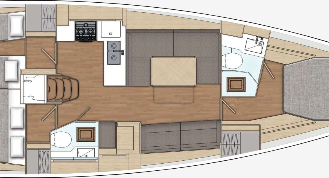 Distribución del barco X Yacht 46