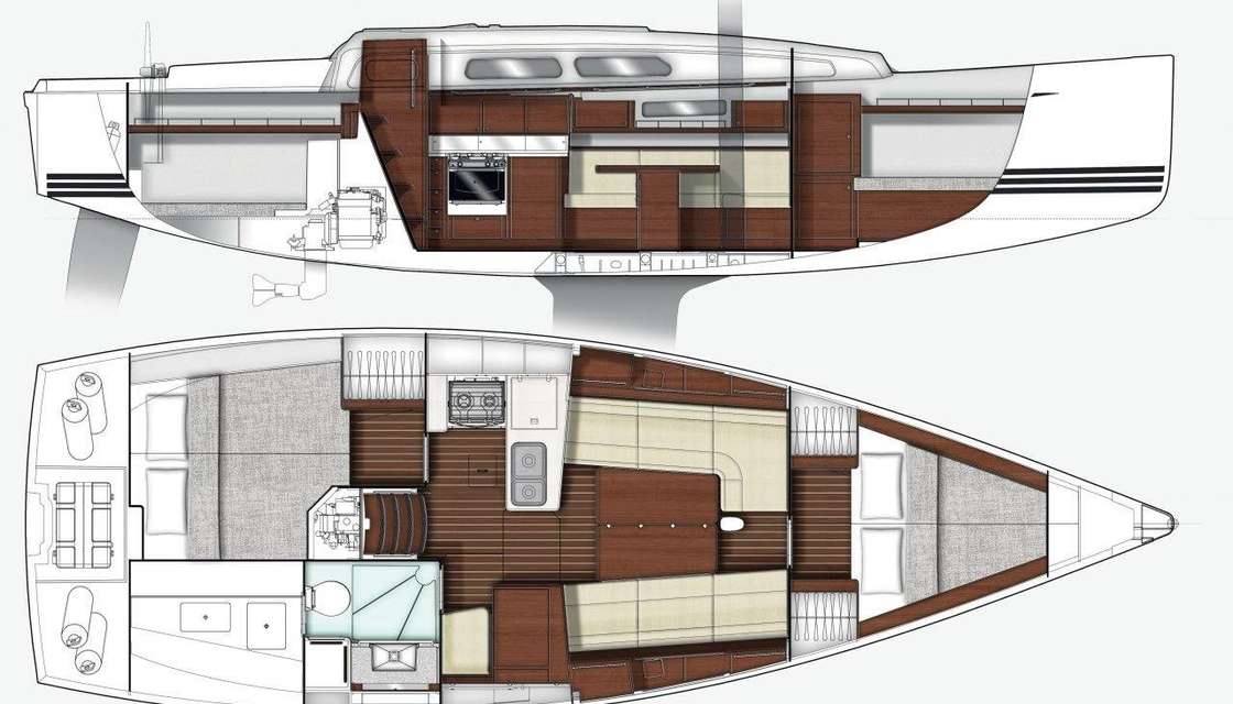 Distribución del barco Xc 35