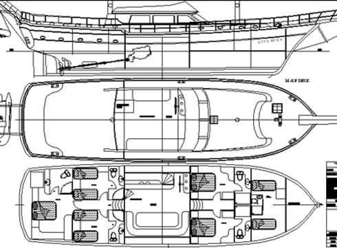 Layout of the boat Yucebey 1