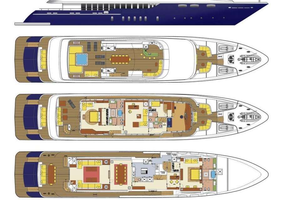 Layout of the boat ZALIV III