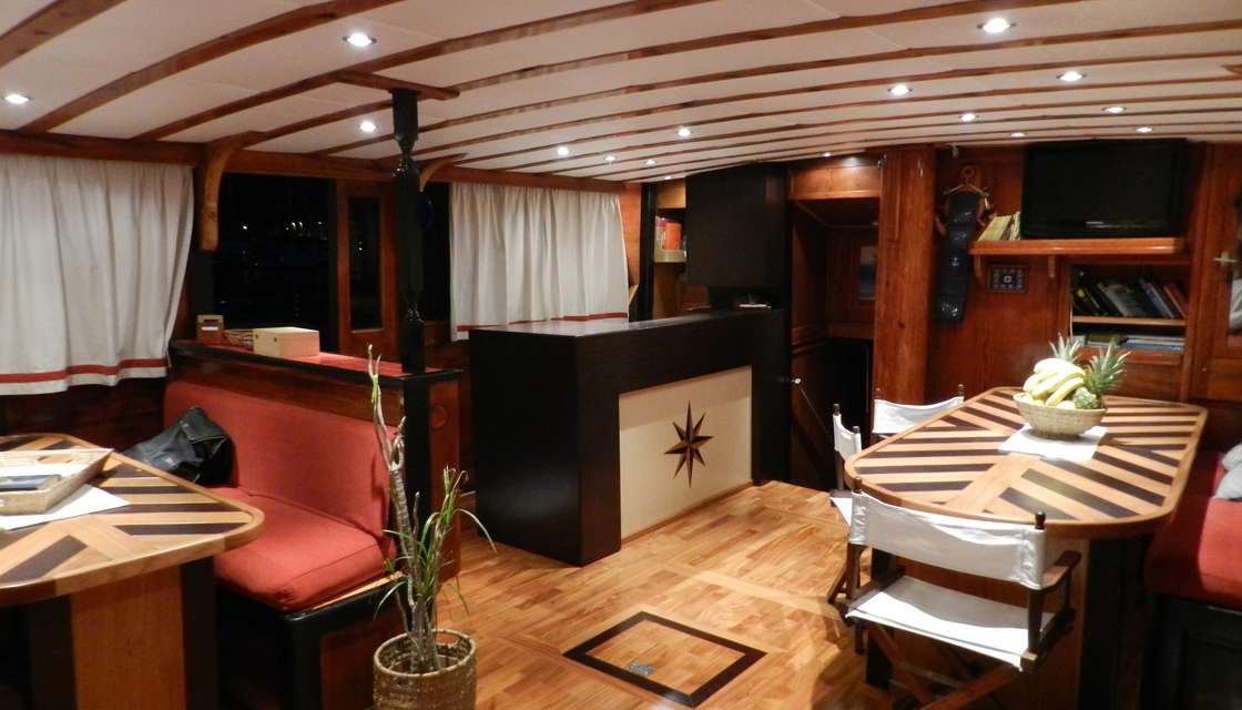 Das edle Interieur der Gulet