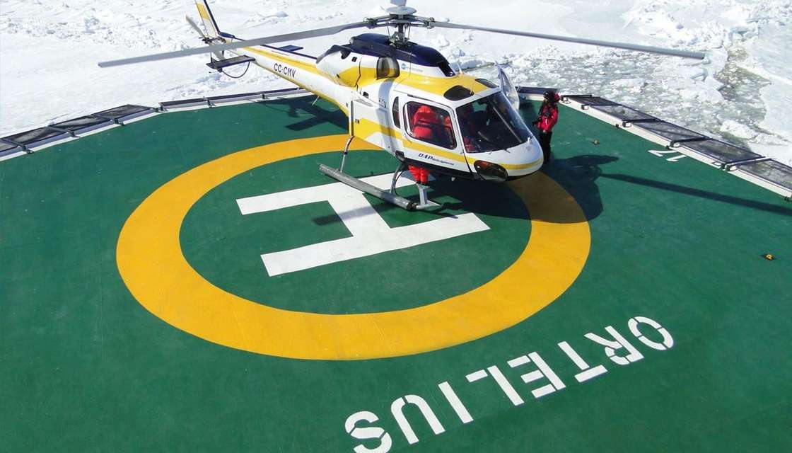 Der Helikopter an Bord
