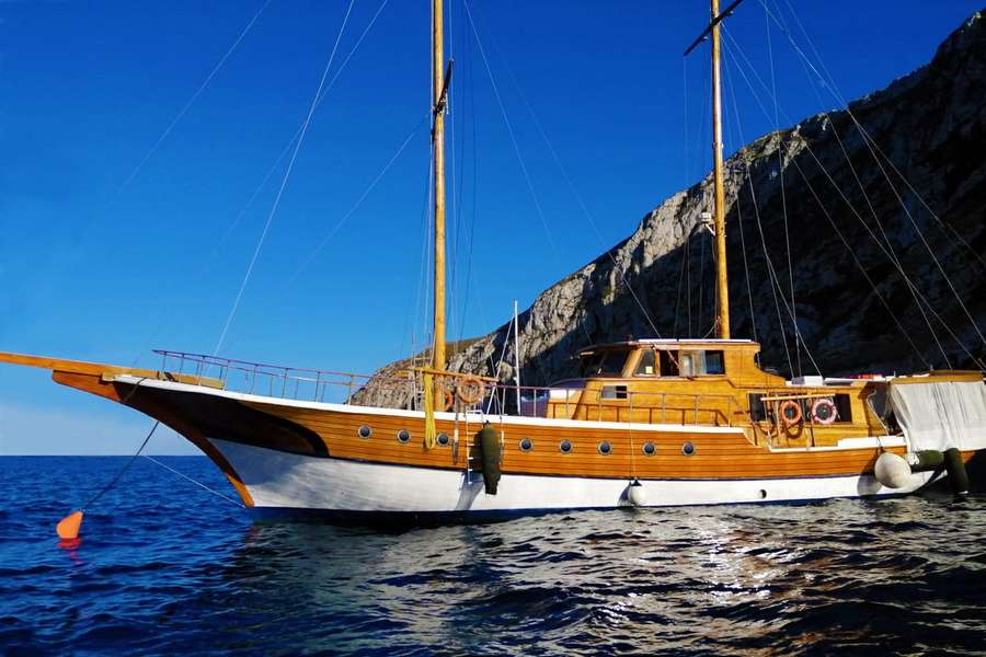 Custom wooden motorsailer