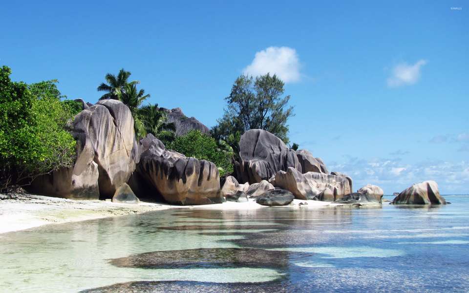 Photo Mahé, Praslin und La Digue vom Meer aus
