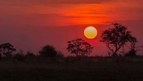 Sonnenuntergang in Botswana