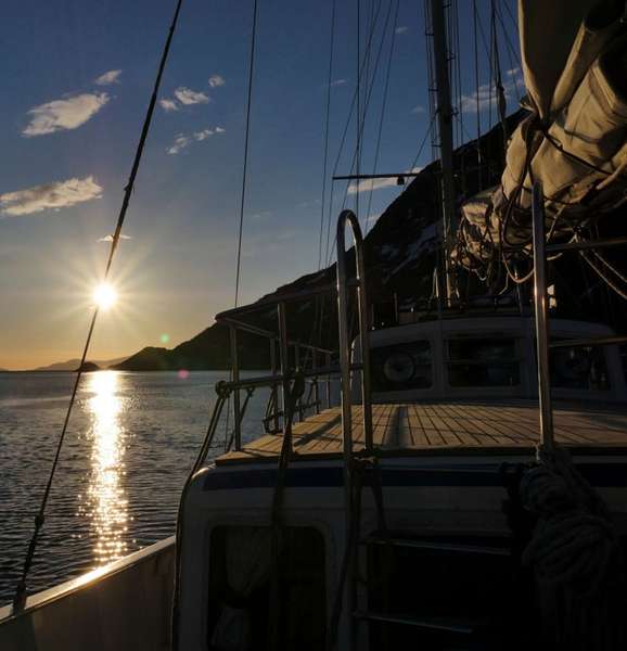 Un joli coucher de soleil depuis le pont