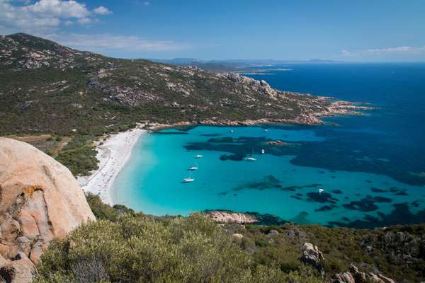 La plage de Roccapina vue de haut