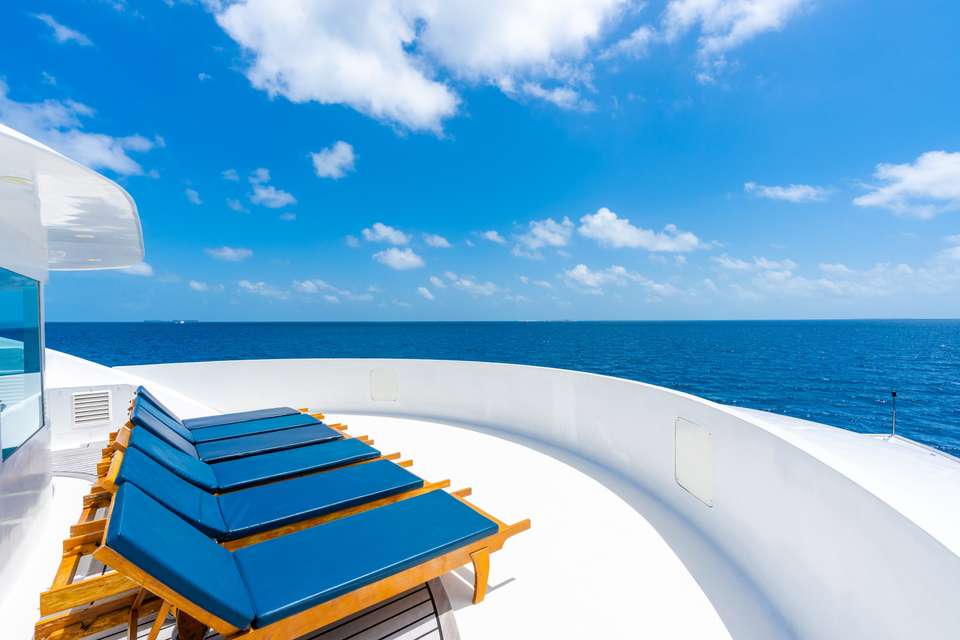 Relax on the sun loungers...