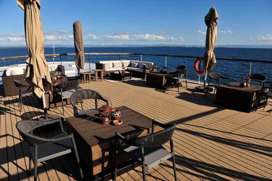 The sun deck deckchairs are waiting for you