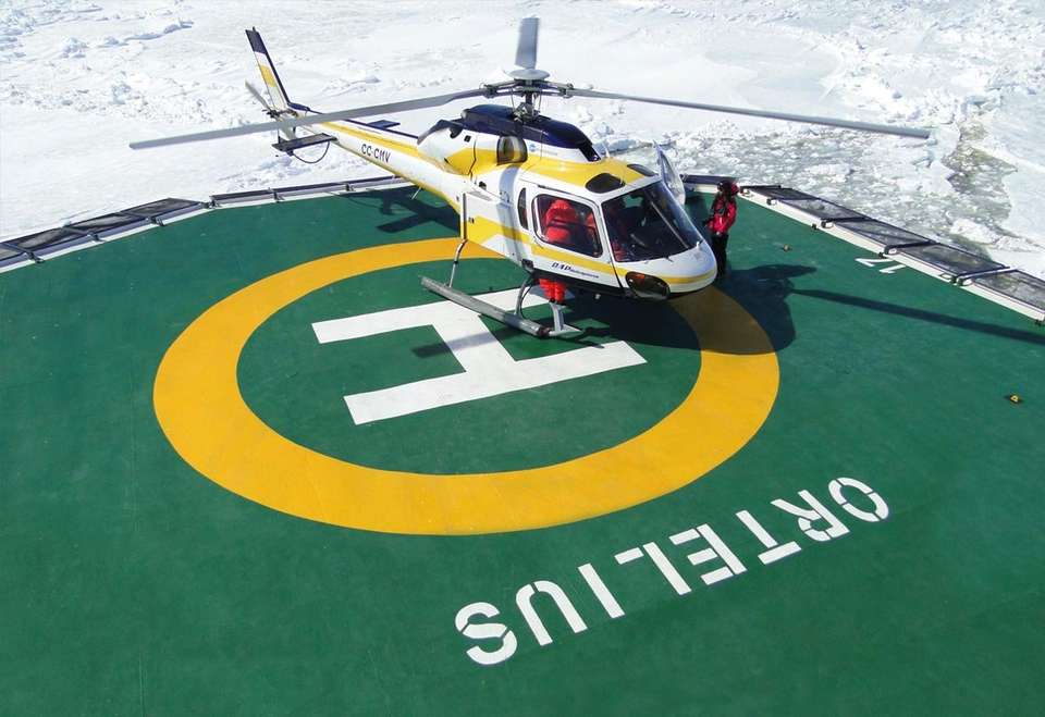 Der Helikopter an Bord