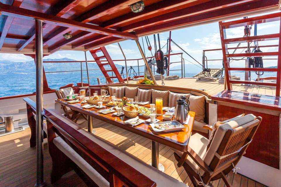 An outside eating area